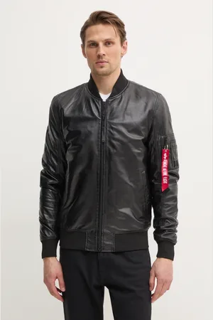 Alpha Industries Kožená bunda bomber MA-1 Leather pánská, barva, přechodná, 156141