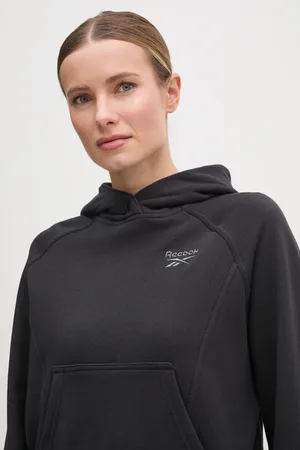 Reebok Bavlněná mikina dámská, barva, s kapucí, hladká, 100214101