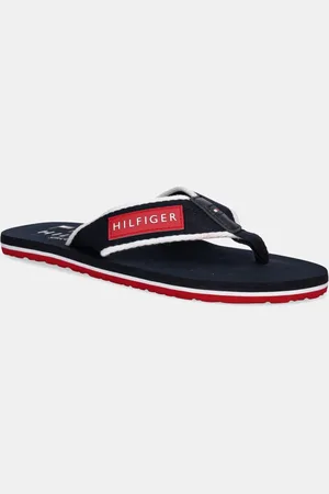 Tommy Hilfiger Žabky PATCH HILFIGER BEACH SANDAL pánské, tmavomodrá barva, FM0FM05435