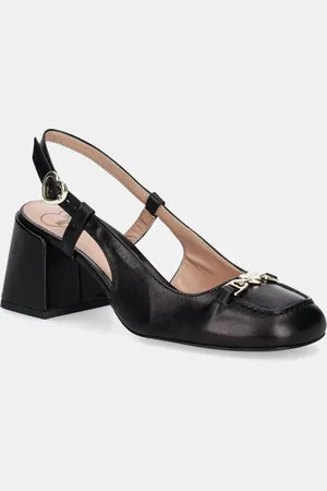 Moschino Kožené lodičky barva, na podpatku, s odkrytou patou, JA10107G1MIA0000