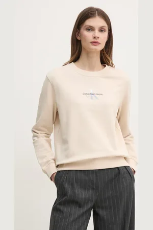 Calvin Klein Bavlněná mikina dámská, barva, s potiskem, J20J225360