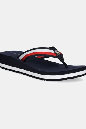 Tommy Hilfiger Žabky TH CORP MID WEDGE BEACH SANDAL dámské, barva, na klínku, FW0FW08517