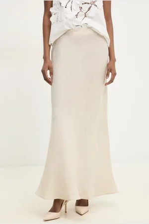 Twin-Set Lněná sukně barva, maxi, 251TF2014