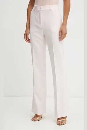 Guess Kalhoty CARLA dámské, barva, jednoduché, high waist, W4YB30 WFWX2