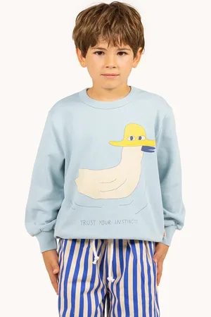 Tiny Cottons Dětská bavlněná mikina DUCK GRAPHIC SWEATSHIRT barva, s potiskem, SS25-101
