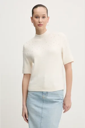 Abercrombie & Fitch Svetr z vlněné směsi dámský, barva, s pologolfem, KI150-4339