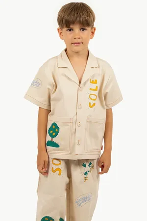 Tiny Cottons Dětská bavlněná košile ARTSY TREE SHIRT barva, SS25-201