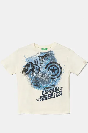 Benetton Dětské bavlněné tričko x Marvel barva, s potiskem, 35RYC10N9