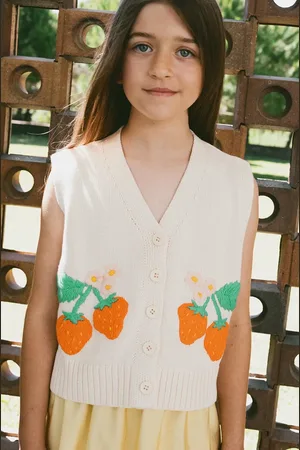 Tiny Cottons Dětská vesta STRAWBERRIES VEST barva, SS25-304