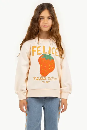 Tiny Cottons Dětská bavlněná mikina NELLA NATURA GRAPHIC SWEATSHIRT barva, s potiskem, SS25-100
