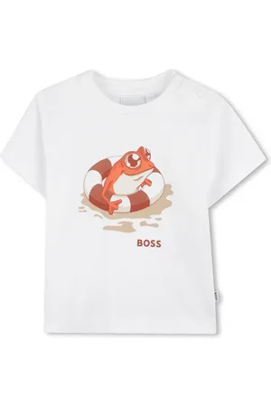 HUGO BOSS Bavlněné dětské tričko barva, s potiskem, J52110