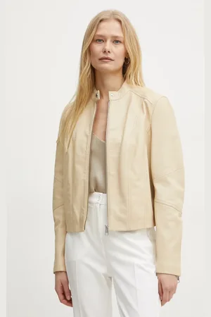 HUGO BOSS Kožená bunda dámská, barva, přechodná, 50522033