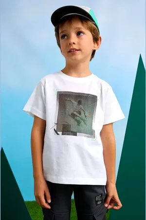 Mayoral Dětské bavlněné tričko barva, s potiskem, 3035