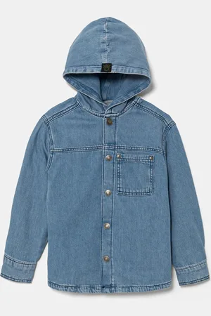 Benetton Dětská riflová košile barva, 5PWACQ03X