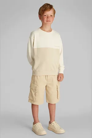 Calvin Klein Dětská bavlněná mikina barva, hladká, IB0IB02470