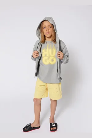 HUGO BOSS Dětská mikina barva, s kapucí, hladká, G00360