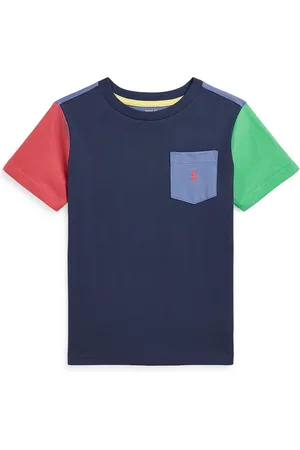 Ralph Lauren Dětské bavlněné tričko tmavomodrá barva, 322861435010
