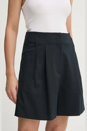 Marc O’ Polo Kraťasy dámské, tmavomodrá barva, hladké, high waist, 502006215017