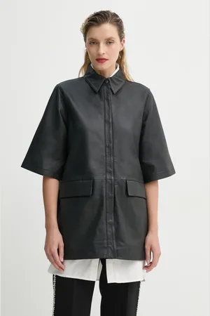 Bruuns Bazaar Kožená bunda barva, přechodná, BBW4358