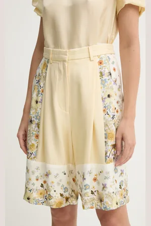 Munthe Hedvábné šortky FABIANE barva, vzorované, high waist, 251140125118
