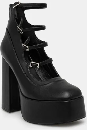 Koi Footwear Lodičky GURREN BLACK STRAPPY PLATFORM HEELS barva, na podpatku, DBP17