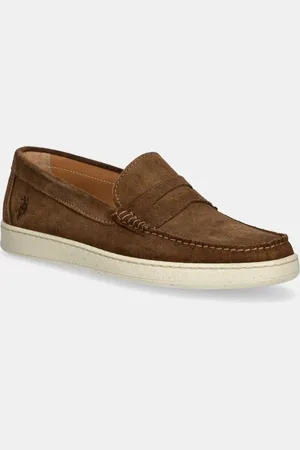 U.S. Polo Assn. Semišové mokasíny MIGUEL002M/5S1 pánské, hnědá barva, MIGUEL