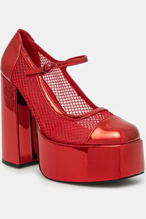 Koi Footwear Lodičky x Rocky Horror Show Regular Frankie Fan Fishnet barva, na podpatku, Regular Frankie Fan Fishnet