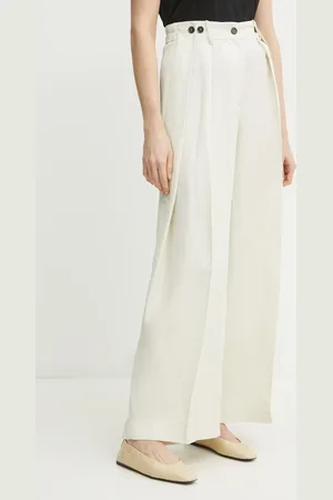 LIVIANA CONTI Tepláky s příměsí lnu barva, high waist, F5SL78