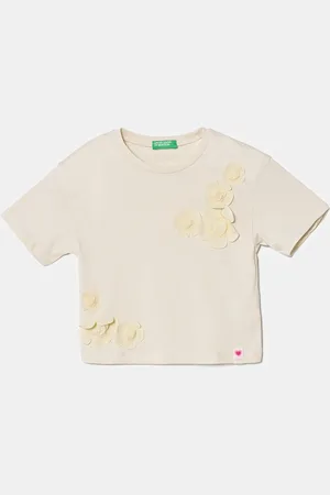 Benetton Dětské bavlněné tričko barva, 3I1XG10IK