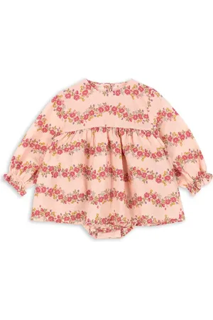 Konges Sløjd Dětské bavlněné šaty BELLA FRILL ROMPER GOTS barva, mini, KS102295
