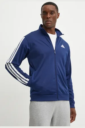 adidas Mikina 3-Stripes pánská, tmavomodrá barva, s aplikací, JI8817