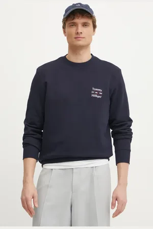 Tommy Hilfiger Bavlněná mikina pánská, tmavomodrá barva, s potiskem, MW0MW38673