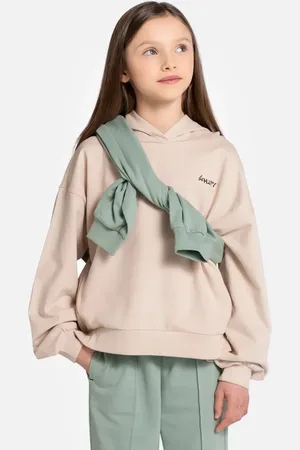 COCCODRILLO Dětská bavlněná mikina barva, s kapucí, hladká, EVERYDAY GIRL