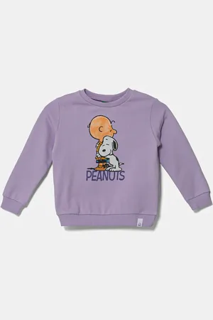 Benetton Dětská bavlněná mikina barva, s potiskem, 3PQMG10I8