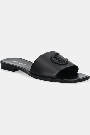 Roberto Cavalli Kožené pantofle dámské, barva, 78RA3S93ZPB20899