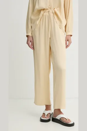 American Vintage Kalhoty dámské, barva, široké, high waist, UNY10BE25