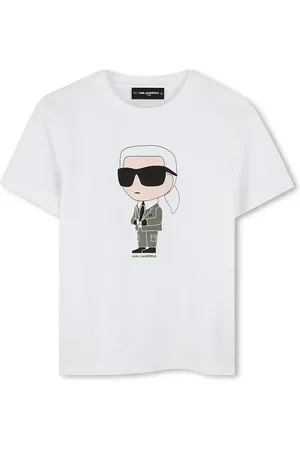 Karl Lagerfeld Dětské bavlněné tričko barva, s potiskem, Z30437