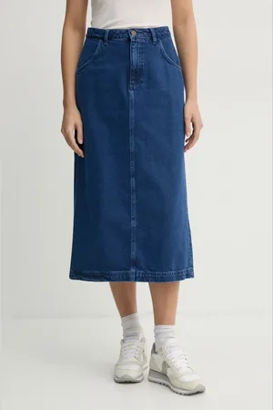 American Vintage Džínová sukně barva, midi, JOY13EE25