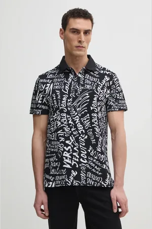 VERSACE Bavlněné polo tričko barva, s potiskem, 78GAG6R0 JS459