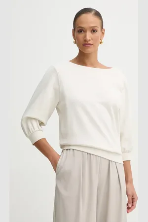 HUGO BOSS Bavlněná mikina dámská, barva, s aplikací, 50538987