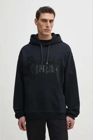 VERSACE Bavlněná mikina pánská, barva, s kapucí, s aplikací, 78GAIE02 CF00E