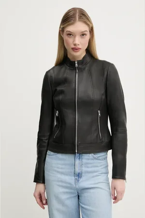 HUGO BOSS Kožená bunda barva, přechodná, 50534435