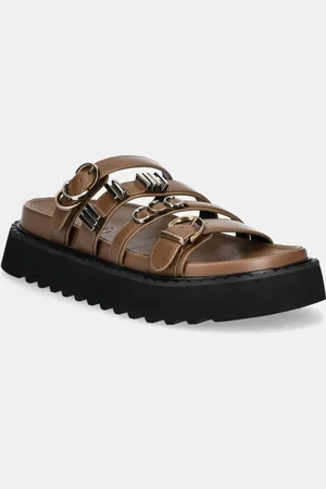 Pinko Kožené pantofle Kate dámské, barva, na platformě, SD0291 P001 GU8