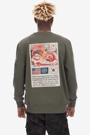 Alpha Industries Mikina Sweats & Hoodys pánská, barva, s aplikací, 136300.142-green
