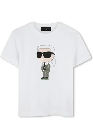 Karl Lagerfeld Dětské bavlněné tričko barva, s potiskem, Z30437