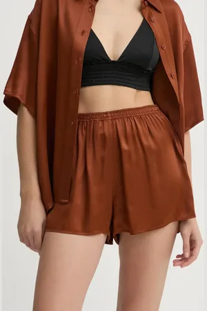 American Vintage Kraťasy dámské, barva, hladké, high waist, UNY09AE25