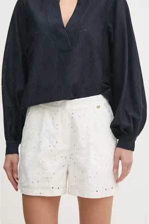 Gaudi Bavlněné šortky dámské, barva, vzorované, high waist, 511BD25024