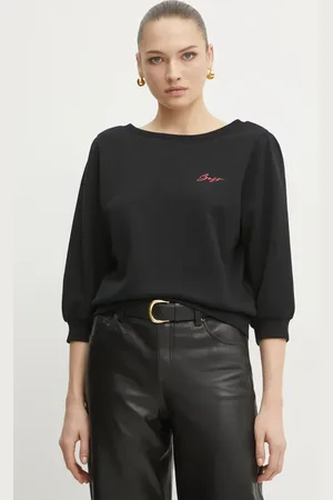 HUGO BOSS Bavlněná mikina dámská, barva, hladká, 50538995