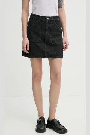 Filippa K Džínová sukně barva, mini, áčková, 31226