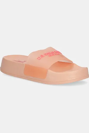 U.S. Polo Assn. Pantofle AMAMI009W/5G2 dámské, béžová barva, na platformě, AMAMI
